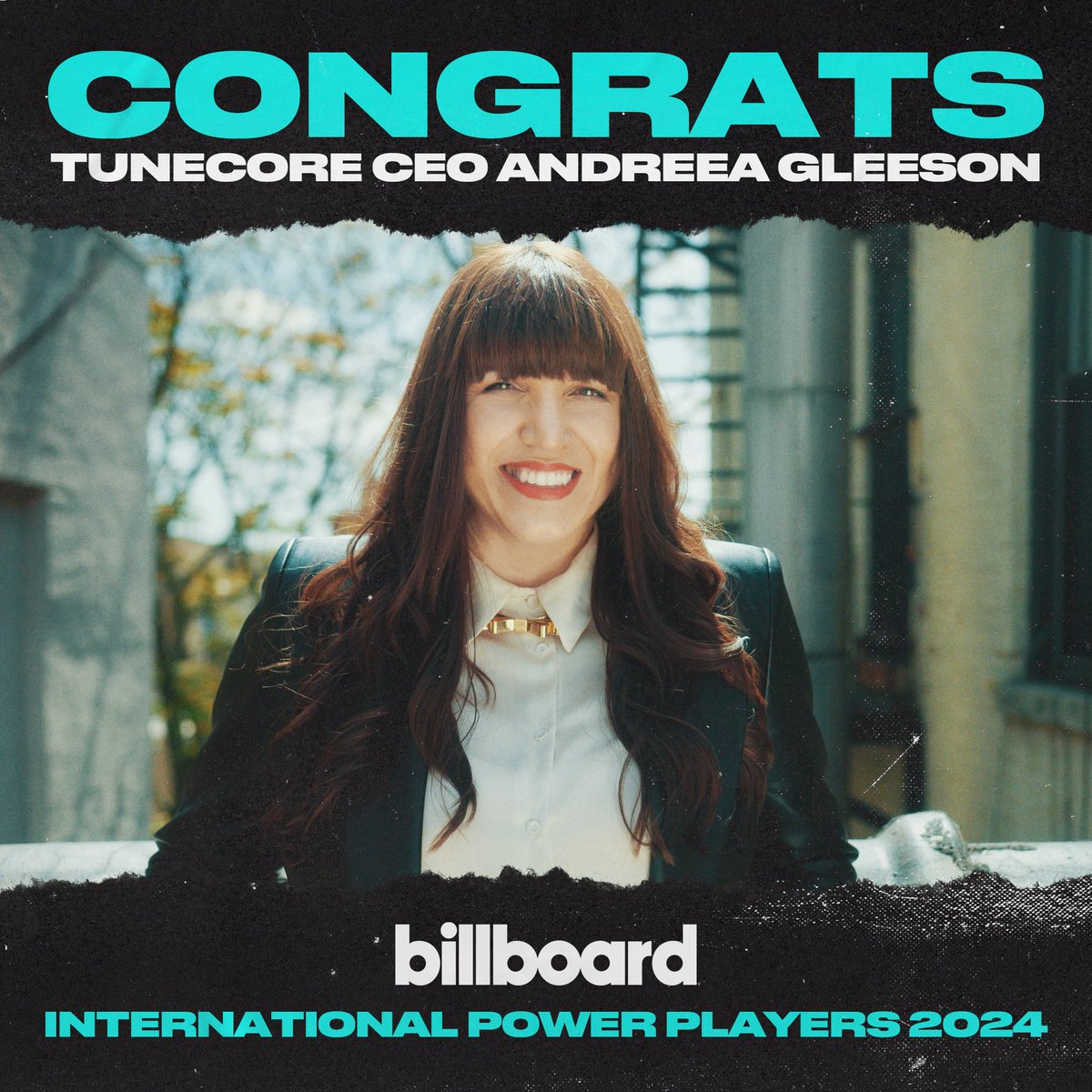 CONGRATS 🏆 We are excited to announce TuneCore’s CEO, Andreea Gleeson is featured in Billboard Magazine’s 2024 International Power Players list🙌 🔗bit.ly/3QqkOAN