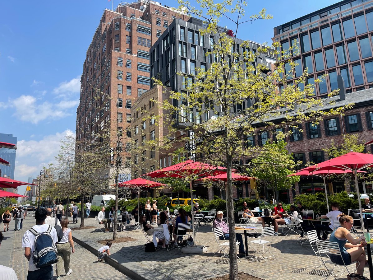 Close a street, add tables. Meatpacking District.