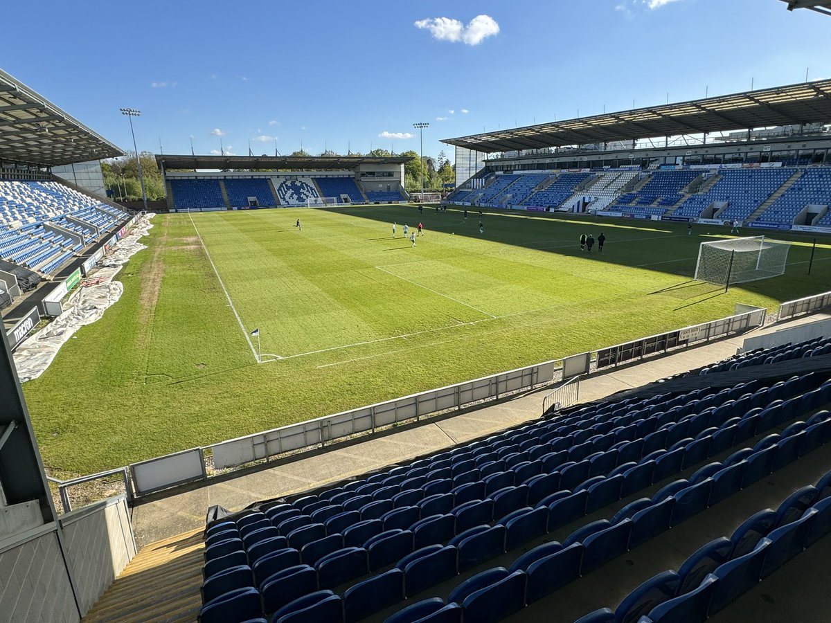 Warm-up’s have began at the Colchester Community Stadium for our 6pm kick-off, first game of 2024. Colchester United