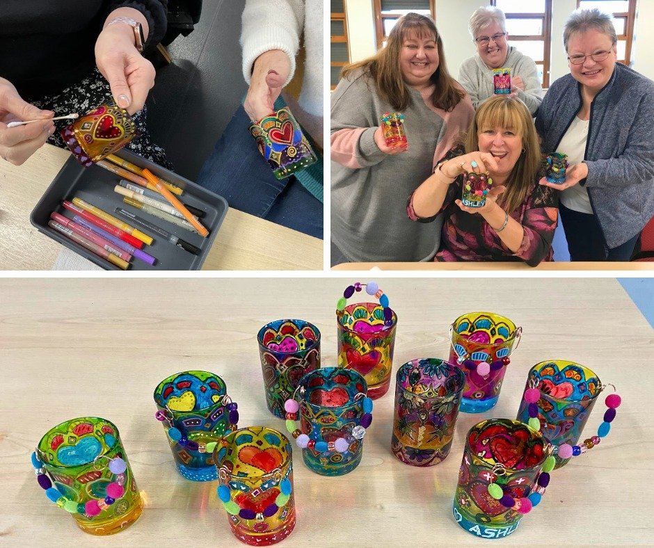 It was #glasspainting & making a decoration in our #WOYU #arts #crafts #workshop. #MixedMedia & #Pewter #Artist Mel Berman from @ArtMetallix was our lead Artist. The pieces were super pretty & bursting with colour. artmetallix.com For info email: fiona@artsintheyard.org