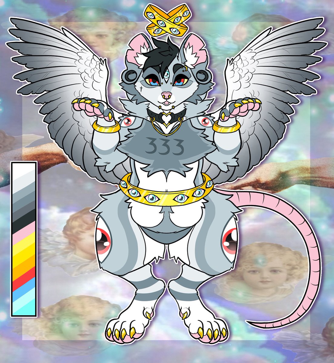 🕊🧿Biblically accurate angel rat 🧿🕊

Custom comm for a user on IG! Base is by Honeybeest, edits/design by me! 

#biblicallyaccurateangel #angelcore #dreamcore #webcore #liminal #ratoc #ratfurry #customcommission #customoc #furryart #furryartist #furrycommissions
