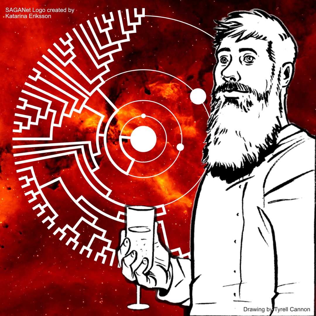 cosmobiologist's tweet image. Art can be used to share our interests in astrobiology in amazing number of ways. 

From the SAGANet logo (by Katarina Eriksson) that I have tattooed on my arm to my own cameo in a comic book on astrobiology (drawing by Tyrell Cannon), I've been enamored with the ways that…