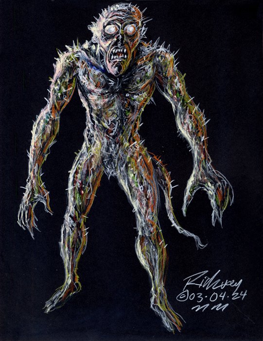 #MondayMonster sort of day and past drawings still #ForSale 8.5x11 on black card stock. $20 plus postage to your area! Chills! #monsters #monsterart #painting #MonsterMonday #artforsale #originalart #draw #horror #HorrorCommunity #drawrick #artforsalebyartist #colorpencildrawing