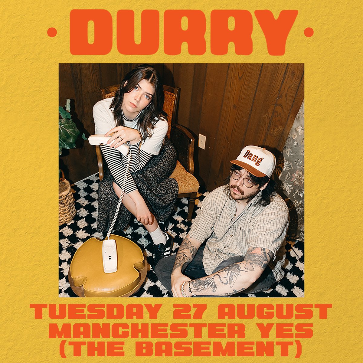 Just announced: @Durrymusic, Tuesday 27th August 2024 [The Basement] Tickets available from Friday 3rd May at 10am.