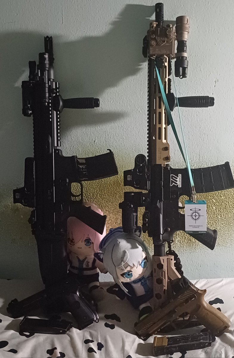 PakornSoonklang's tweet photo. Sensei's Modern Tactical Loadout
Main weapon: M4A1 URG-I (E&amp;C)
                             FN SCAR-L (CYMA)
Sidearm: Sig Sauer M17 (Sig Air)
                  Beretta M9A1 (WE)
#Airsoftgun https://t.co/zy9qeYL5bl