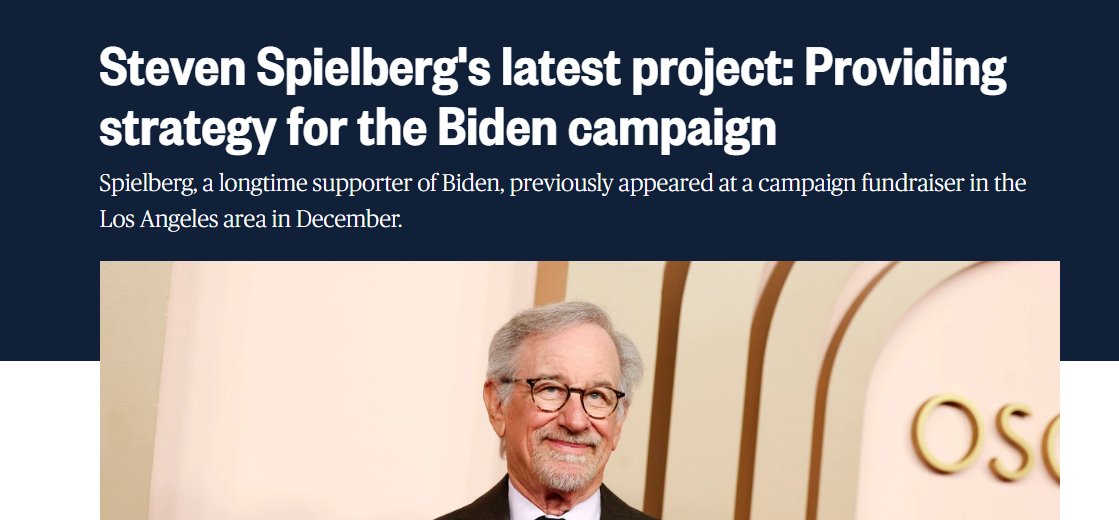 The creator of E.T. is going to figure how to salvage the unsalvageable campaign of Creepy Joe. Well, Joe has been out of space for several years so no real surprises there.