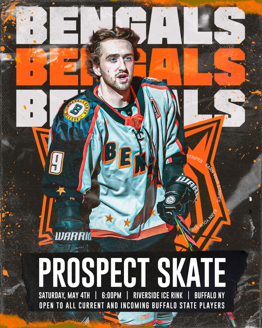 We've got our Prospect Skate coming up this Saturday, May 4th. 6pm at Riverside Ice Rink. 
Open to all current, incoming and interested players!
Questions? Feel free to reach out!
<a href="/unychl/">UNYCHL</a> @AAUCollegeHoc <a href="/buffalostate/">Buffalo State University</a> <a href="/NickelCityHN/">Nickel City Hockey Network</a> <a href="/enviousgamewear/">Envious Gamewear</a>