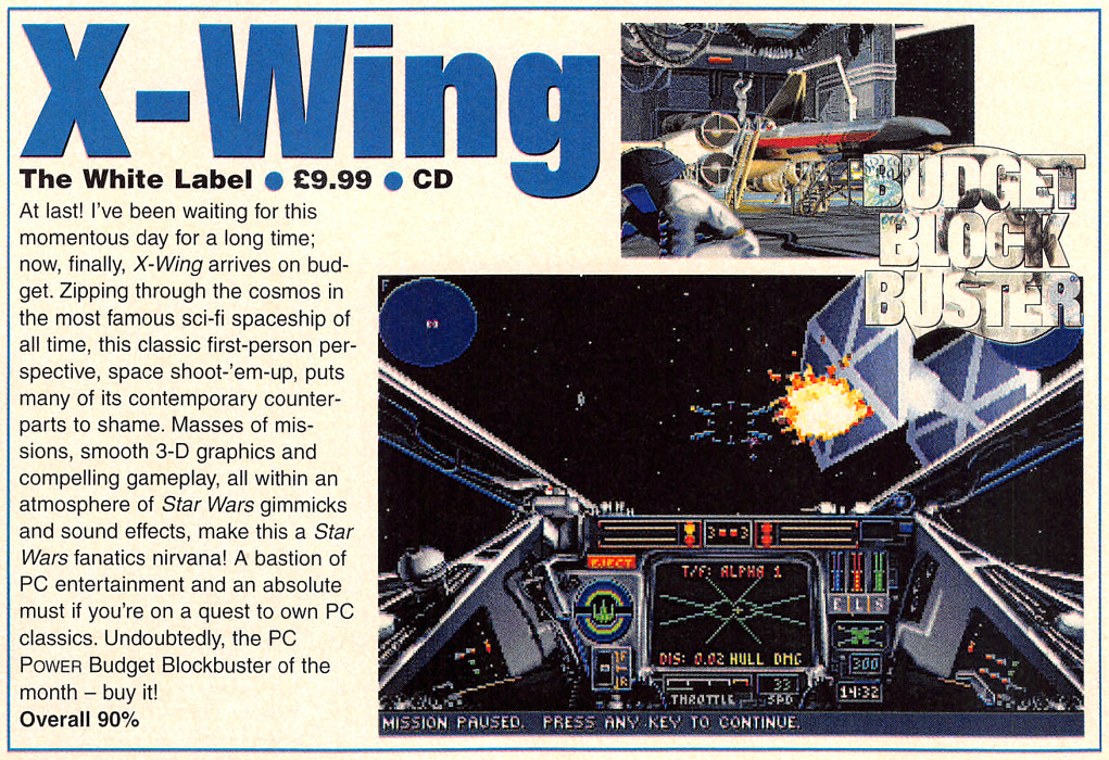 The White Label version of the X-Wing Collector's CD-ROM reviewed in the UK PC Power magazine (September 1995).

#xwing #tiefighter #starwars #lucasarts #lucasfilmgames #pcgaming #retrogaming #retrogames #retrogamer #dosgaming #dosgames