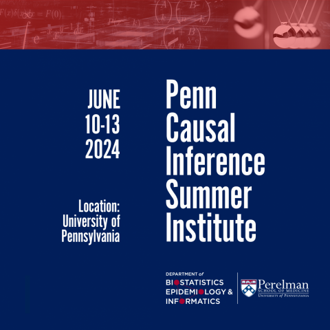 Registration is open for the 2024 Penn Causal Inference Summer Institute (June 10-13, 2024)! The four-day workshop introduces participants to foundational concepts and methods for causal inference from observational data. Learn more: bit.ly/3JH4Bnc