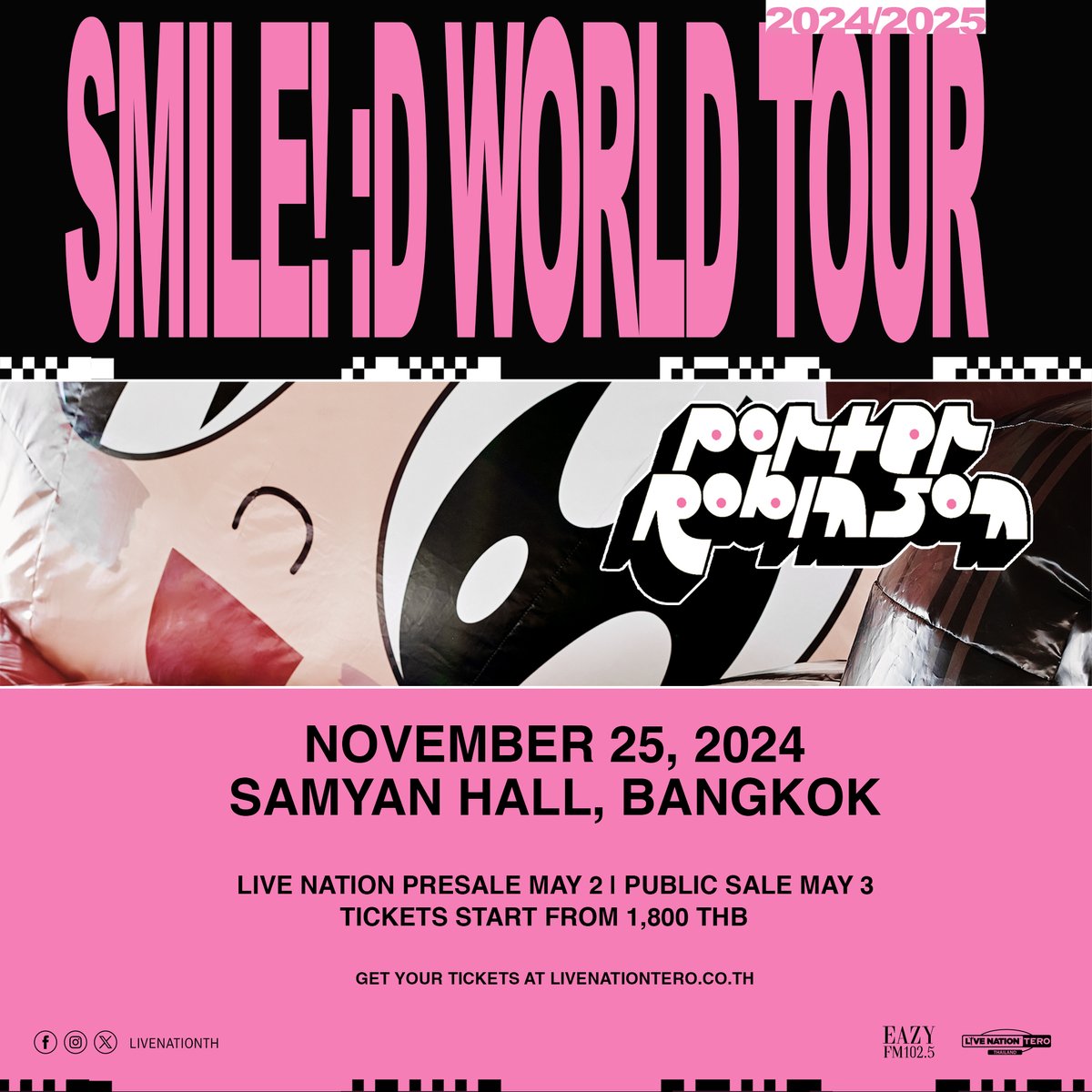 วีไอพีแพ็คเกจ SMILE EARLY ENTRY ของ#SmileWorldTourBKK มาแร้ว! คลิก vip.livenation.asia Our 'SMILE EARLY ENTRY VIP PACKAGE' for •̀.̫•́✧ “Porter Robinson : Smile World Tour” in Bangkok is out now! More details at vip.livenation.asia #PorterRobinson #SmileWorldTour