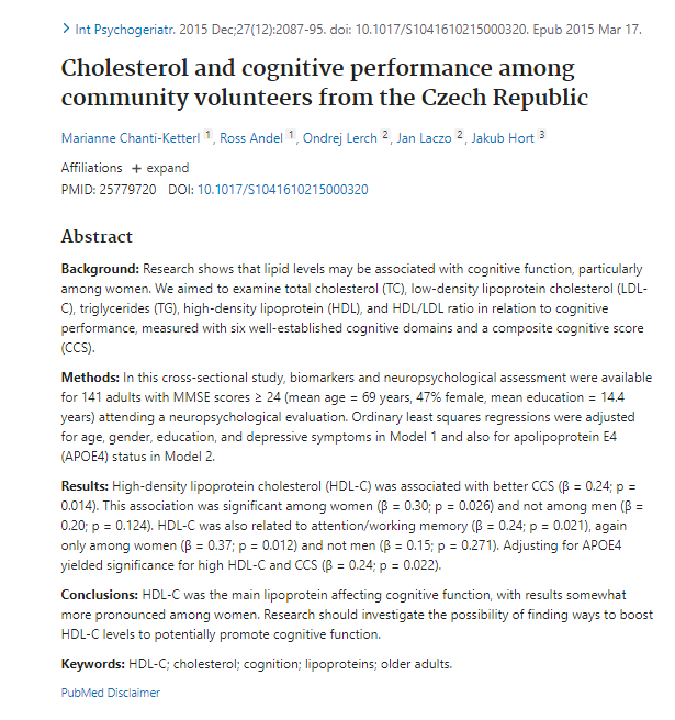 Babygravy9's tweet photo. Here's another study showing a clear link between blood cholesterol levels and cognitive performance. Is it any wonder IQs are dropping when for the last seventy years we've all been told cholesterol is the enemy? https://t.co/cUUUq0JYlZ