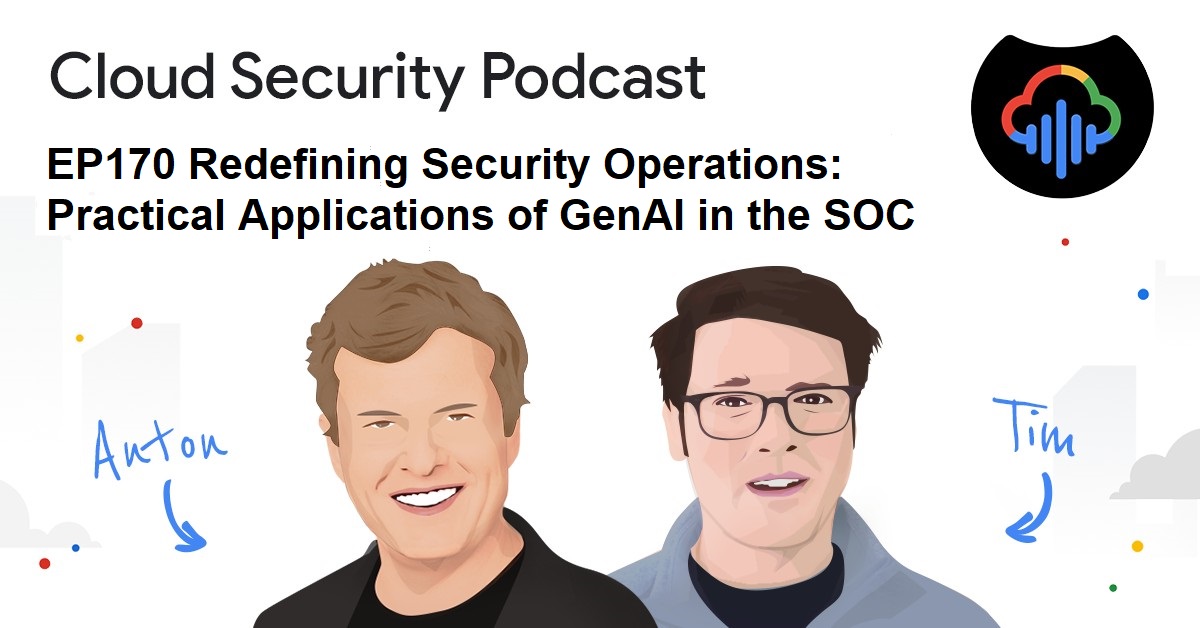 Episode 170 'Redefining Security Operations: Practical Applications of GenAI in the SOC' of Cloud Security Podcast where hosts @anton_chuvakin and @_TimPeacock interview Payal Chakravarty, PM @GoogleCloud about SecOps and GenAI (from #GoogleCloudNext) 
cloud.withgoogle.com/cloudsecurity/…