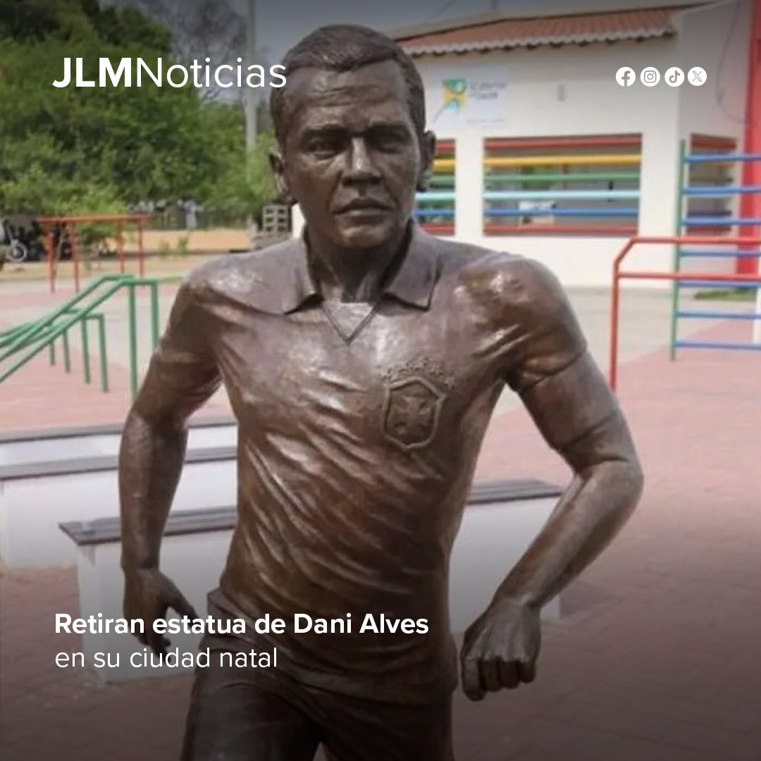 #Deportes La estatua de Dani Alves que la ciudad brasileña de Juazeiro había instalado en homenaje fue retirada de la plaza, tras una larga polémica y de protestas luego de que el futbolista fuera condenado en España por violación.

#JLMNoticias #Aguascalientes #Ags #DaniAlves