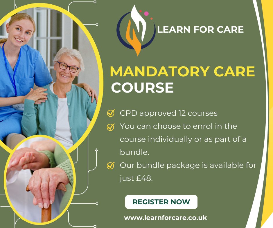 Elevate your caregiving skills and make a real difference in people's lives with our mandatory care course! Enrol now. #caretraining #learnforcare #careworkers #caretraininguk #mandatorycaretraining #OnlineLearning #CPD #cpdapproved #CQC #cpdapprovedcourse  #London #england #uk