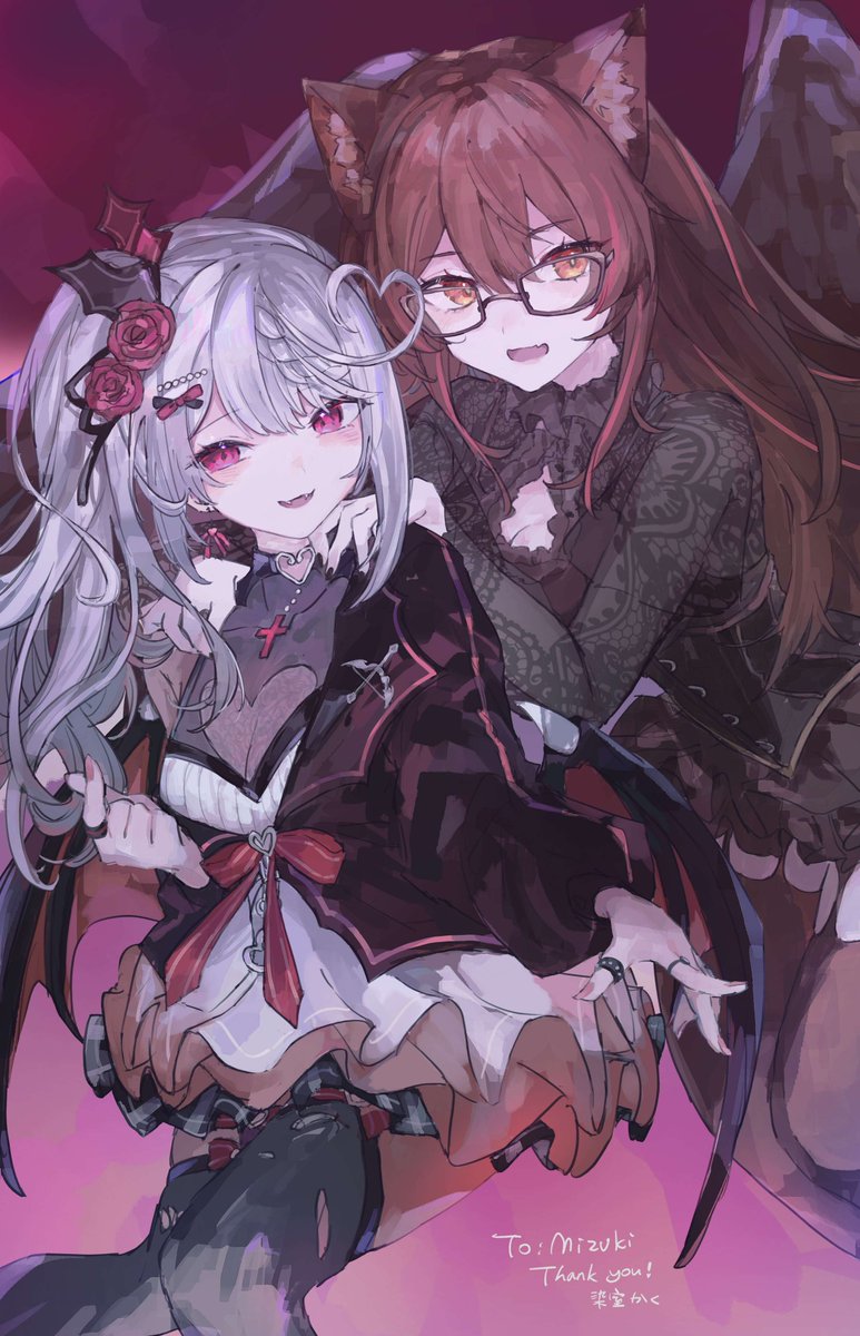 CupieVT's tweet photo. Wah, thank you so much @LadyMizuki8 for the pretty art! We are so cute, I can't! 😭

Art by @/kaku_skl 

#cupidsbite #Mewzuart https://t.co/QJy4MplAHI