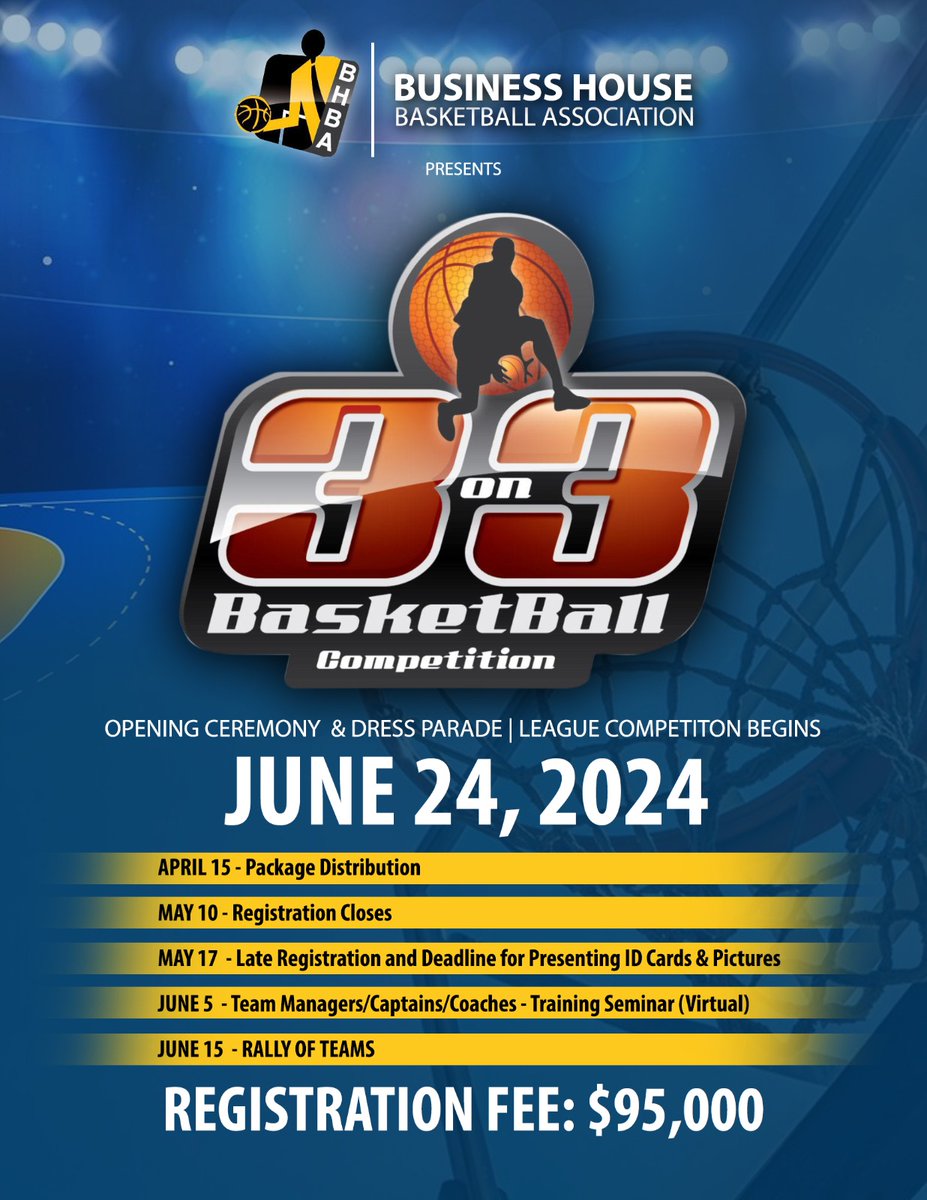 BHBASSNJA's tweet photo. Send emails and questions  to businesshousebasketballassnja@gmail.com 
The BHBA is inviting teams who are desirous of entering the 2024 Competition to submit the following information to gain access to our Dropbox.
Name, contact info, email of team manager, and name of team https://t.co/ETQnSmstJI