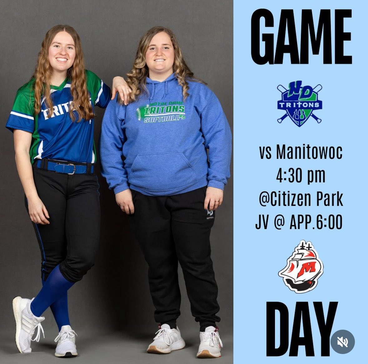 Game Day! Back to conference play 4:30 @ Manitowoc @ Citizen Park! JV to follow! @NDATritonSports