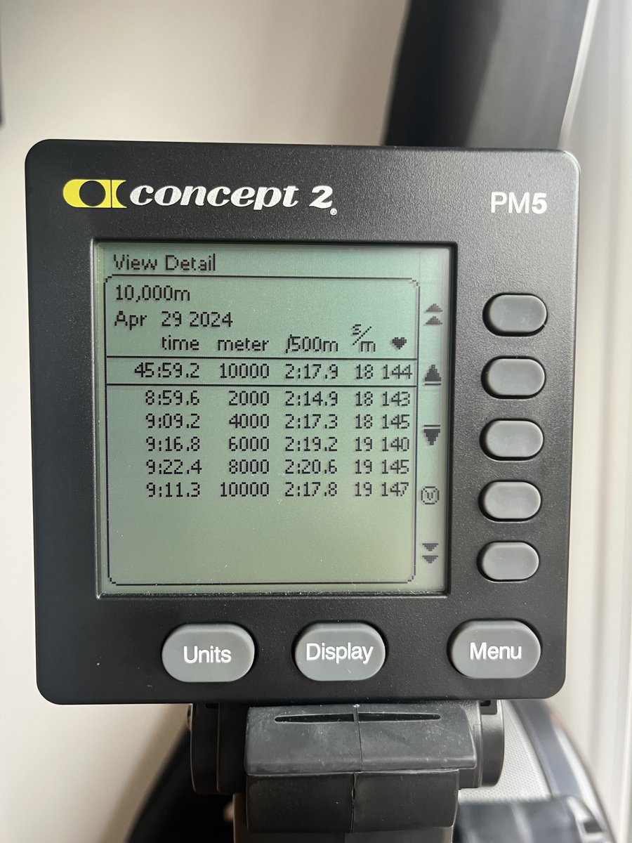 Today was supposed to be a rest day….so we will just call this an active recovery row instead 🤣 HR Z 2 , low pace, steady.