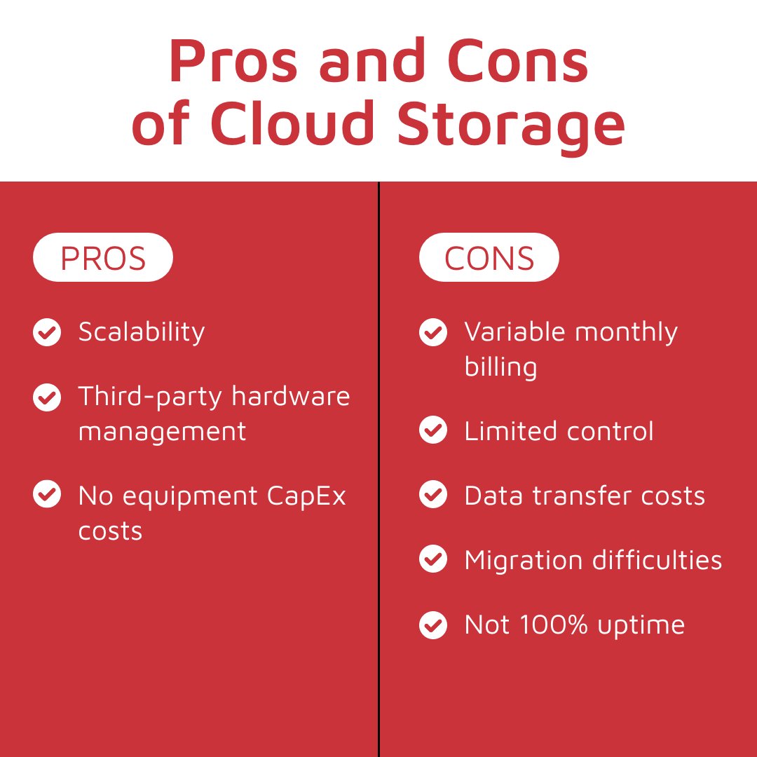 Cloud storage can seem like the most convenient method for seamless data access,  but is it really all sunshine and rainbows? 🤔 

Uncover the perks and pitfalls of cloud storage. ☁️ 

#cloudcomputing #cloudstorage #datasolutions #businesscontinuity