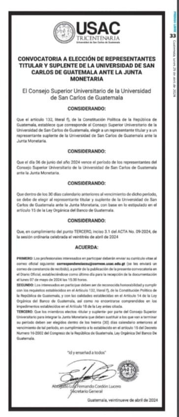 OJO GUATEMALA!!🤬El ilegítimo CSU de la @usacenlinea y el fraudulento Walter Mazariegos han convocado a la elección de representante USAC ante la Junta Monetaria! Este ente no puede continuar decidiendo si 84% de sus integrantes tiene periodo vencido desde hace + de un año!👇🧵