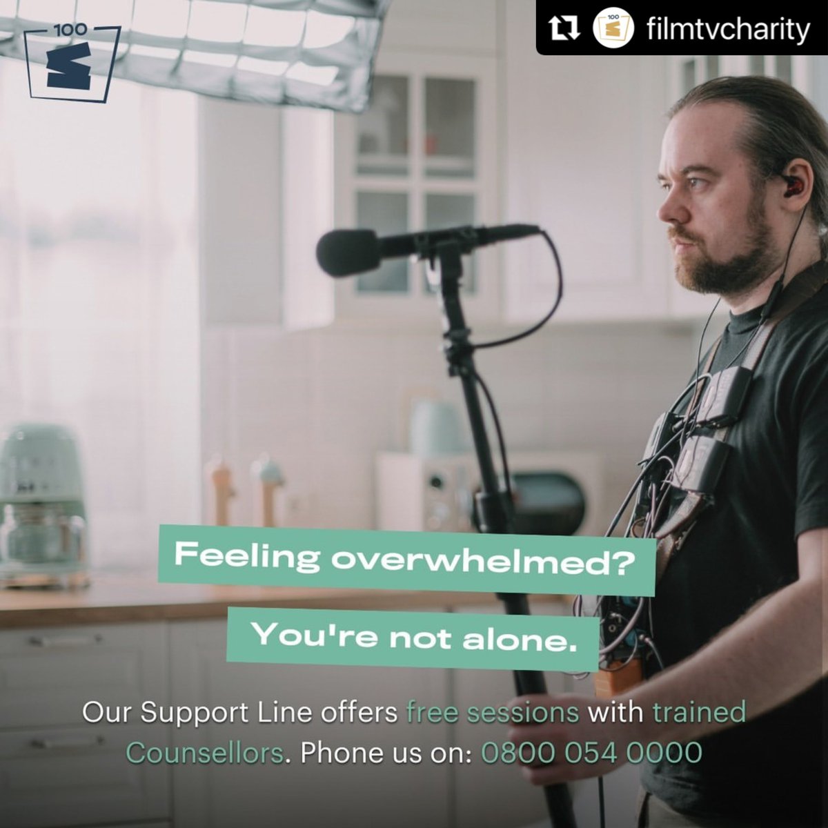 Reposted With Repost: @filmtvcharity If you need support with stress, feeling overwhelmed or even just need a chat the Film And TV Charity are available 24/7 to listen. ☎️0800 054 0000.