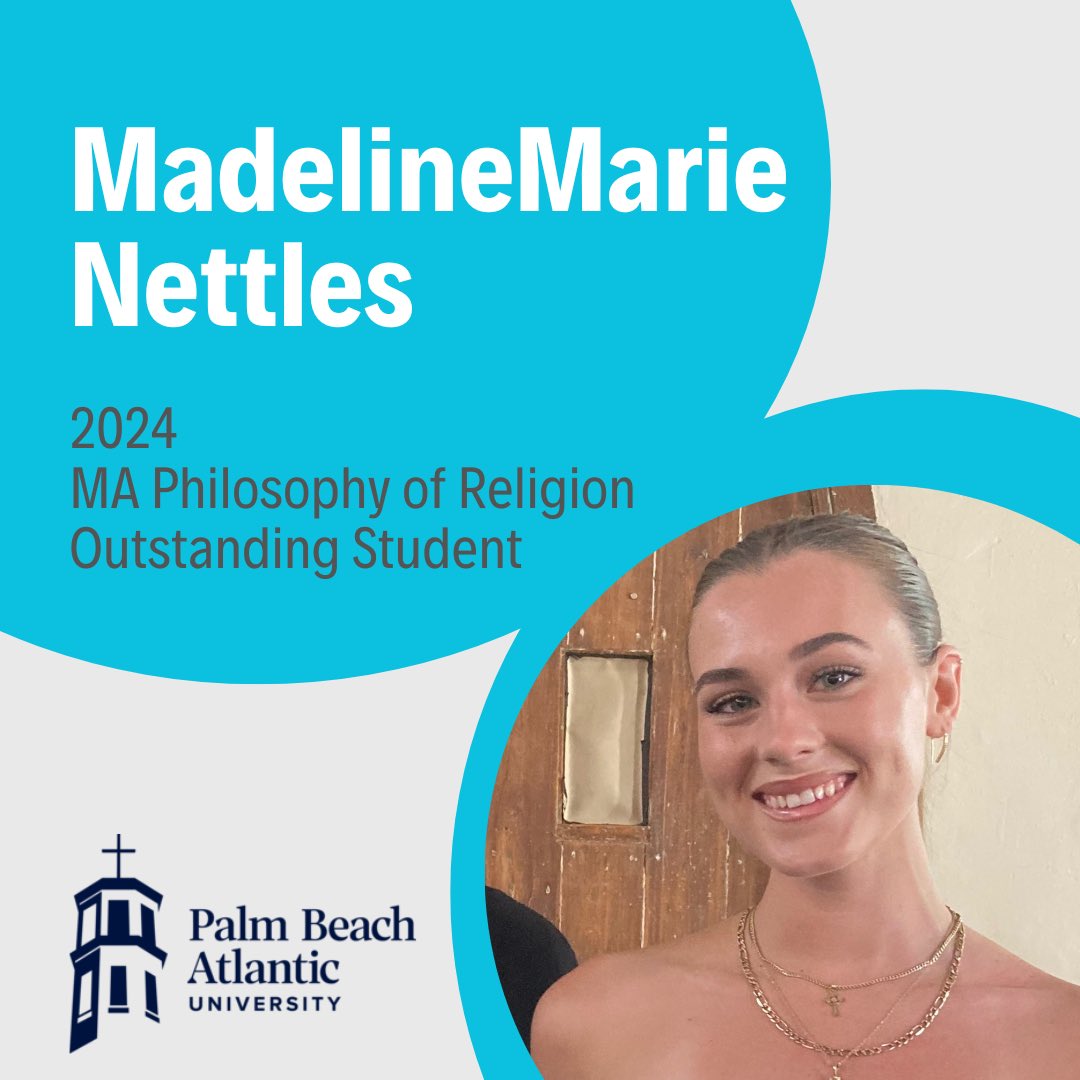 PBA's MA in Philosophy of Religion Program (@pba_mapr) on Twitter photo Congratulations to one of our MA students, MadelineMarie Nettles, who won the 2024 MAPR Outstanding Student Award! <a href="/PBAUniversity/">Palm Beach Atlantic</a> Congratulations to one of our MA students, MadelineMarie Nettles, who won the 2024 MAPR Outstanding Student Award! <a href="/PBAUniversity/">Palm Beach Atlantic</a>