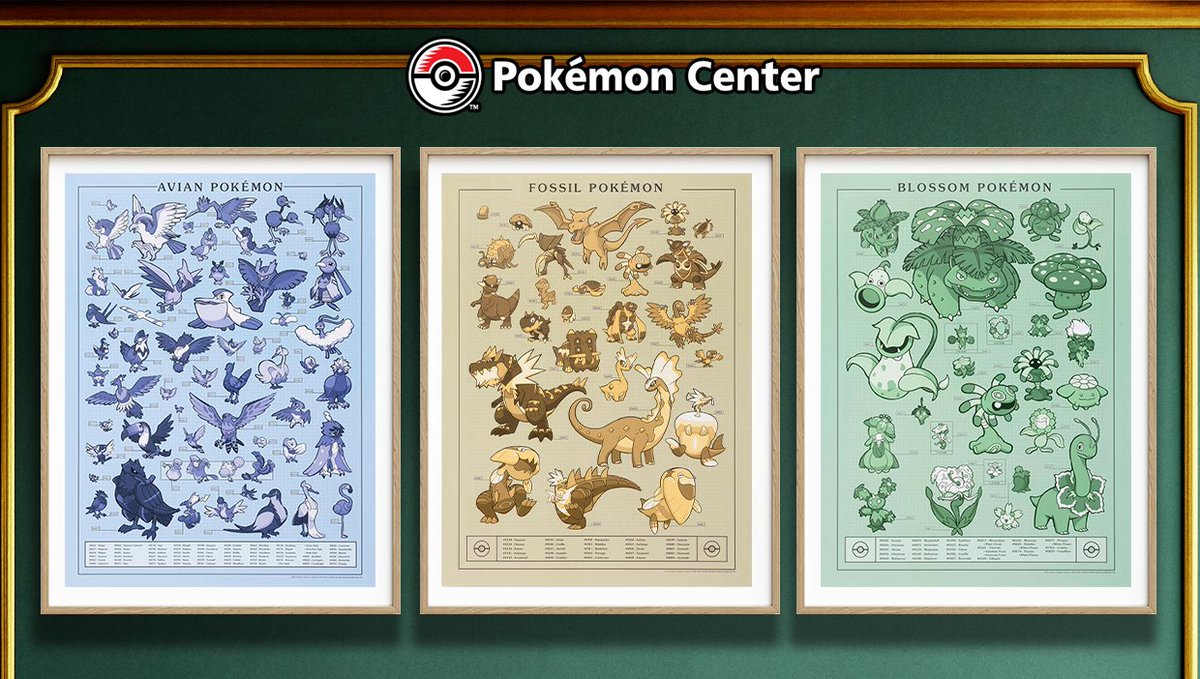 Add a touch of sophistication to your favorite spaces with Pokémon Researcher posters from Pokémon Center!  How many Pokémon can you find? 🔍

pkmn.news/PokemonResearc…