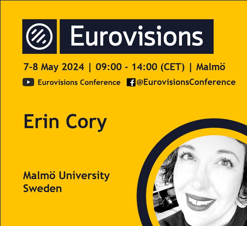 EurovisionsConf's tweet photo. Welcome Erin Cory, PhD, Senior Lecturer at Malmö University, where she co-directs the MA program in Media & Communication Studies. Her work sits at the intersections of migration, sound, and arts-based activist research. #eurovisionsconference #esc2024 #malmö #scienceforeveryone https://t.co/pehf9YwbBZ