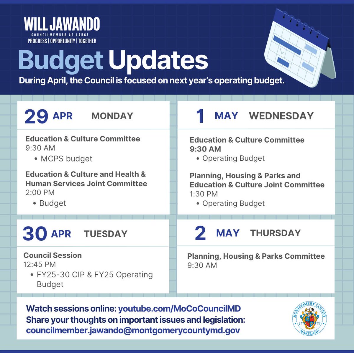 This week at Council, work continues on the budget and CIP.