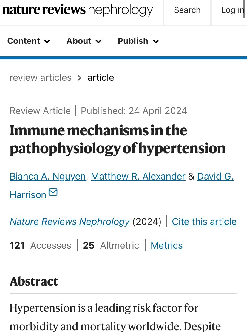 What if I told you that #hypertension acts like an #autoimmune disease? That during HTN, activated immune cells damage target organs (kidney, heart, etc)? To read about the immune mechanisms underlying the pathophysiology of HTN, check out my latest review
lnkd.in/efNEhUbk