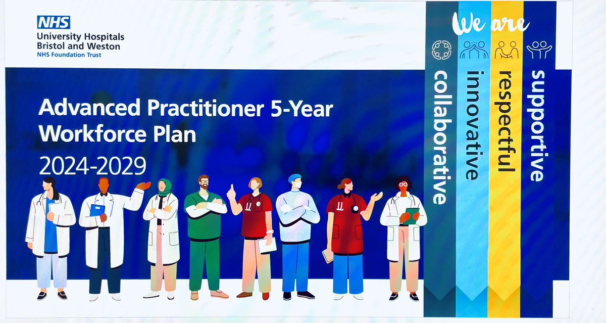 Very proud to officially launch our Advanced Practitioner 5-Year Workforce Plan. Thank you to all that have supported me over the past 6 months. @uhbwNHS, @deirdre_fowler1, @vimalsrir, @MaxiRebecca, @HayleyLong18, @ElizabethBrads, @GoninonMark @NHSHEE_SWest