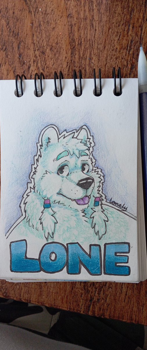 Lonebearnard's tweet image. I made a badge for myself, in case I ever go to a convention. UwU