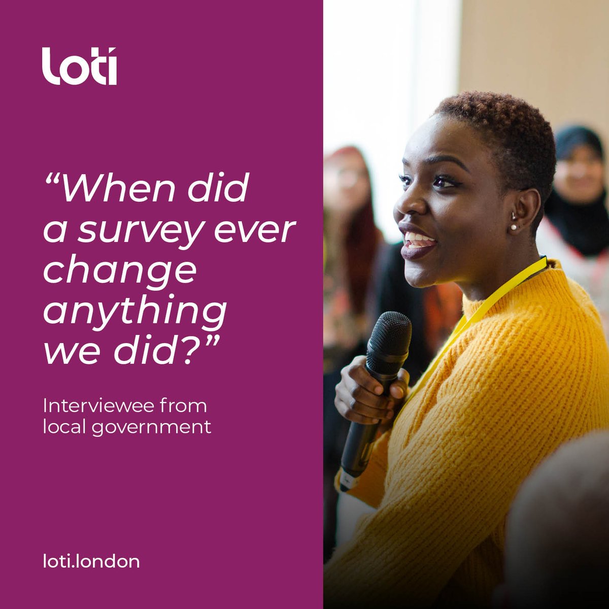 'When did a survey ever change anything we did?' We are delighted to launch our new Innovation in Resident Participation in London Local Government Report! Read the full report: loti.london/resources/inno… #London #localgov #residentparticipation