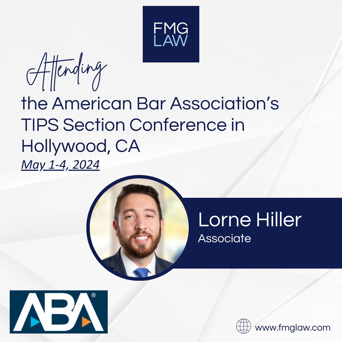 Connect with FMG's Lorne Hiller at this week's TIPS Section Conference in Hollywood, CA, May 1-4! This #CLE conference is tailored for insurance, defense, corporate, and plaintiff's attorneys. #FMG #FMGlaw #ABA #AmericanBarAssociation #legalconferences #lawyers #insurancelaw