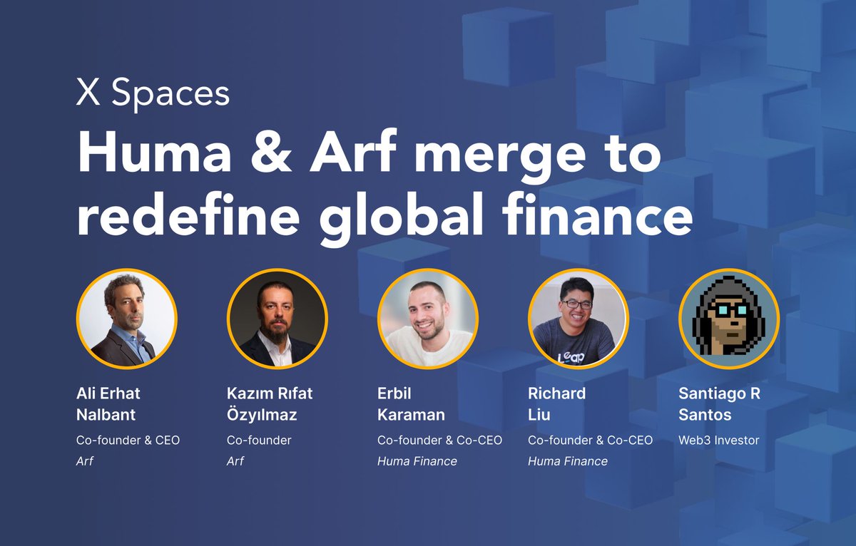 Live in 1 hour: Tune in to our X Spaces hosted by @santiagoroel, where @humafinance and Arf teams will delve into merger details and the future of global payments & RWAs.👉 twitter.com/i/spaces/1OdKr…