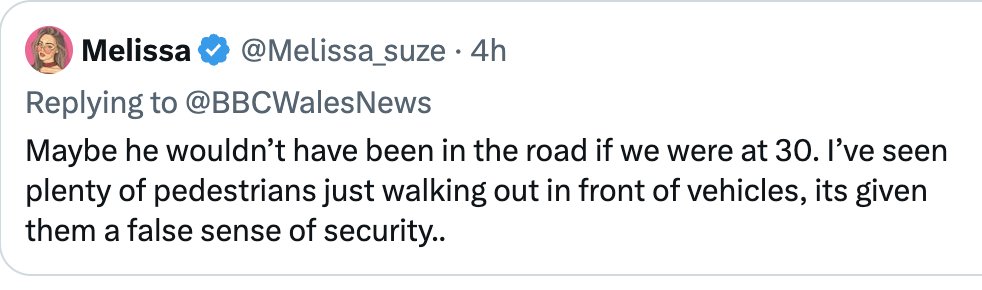 We wouldn't want pedestrians & other vulnerable road users getting a 'false sense of security' when trying to cross the road, or even just walking along the pavement, would we? Driving really does bring out the psychopathic loon in us...