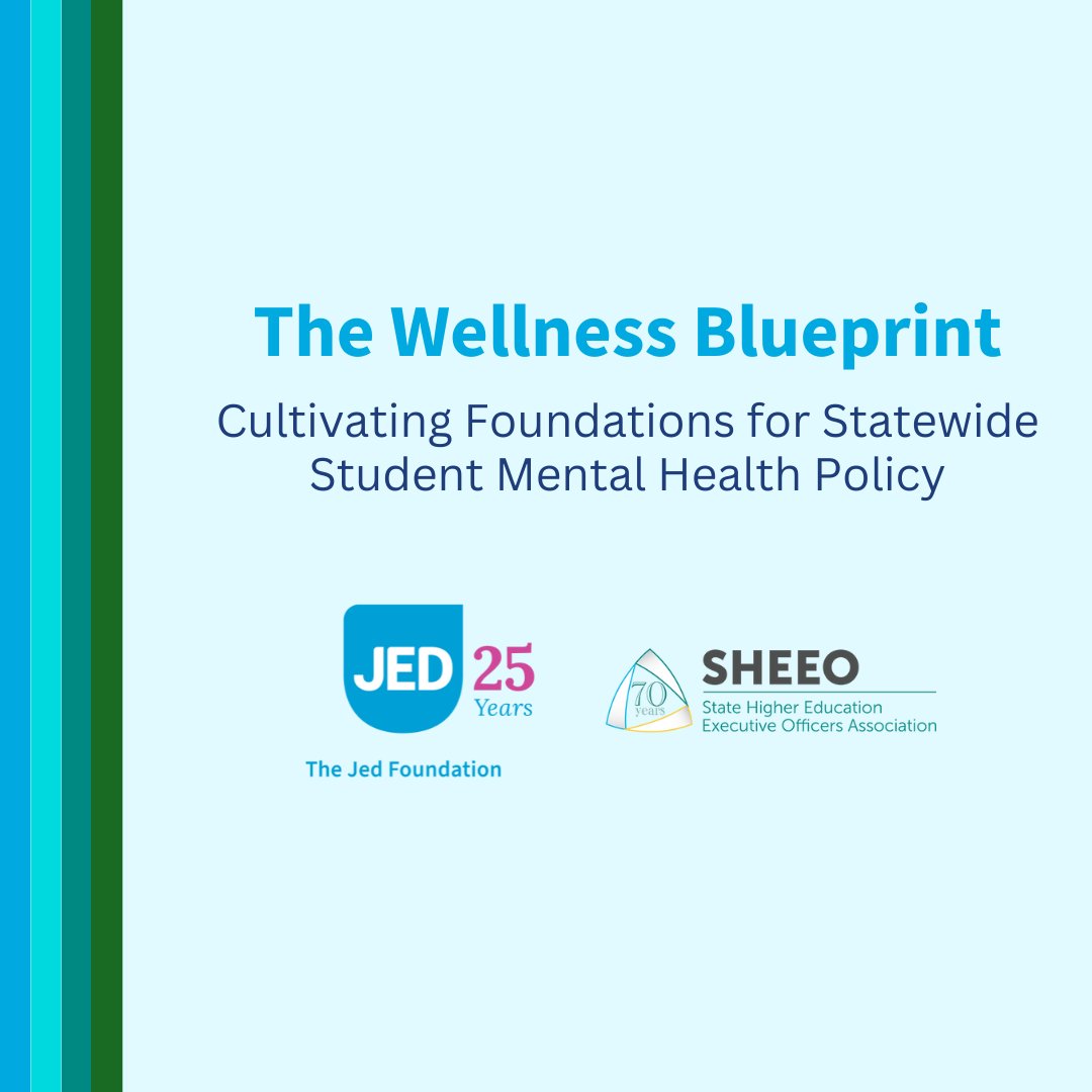 Through the generous support of the @LuminaFound & in collaboration with @SHEEOed, JED is hosting its inaugural state policy convening, The Wellness Blueprint. We are so excited to be part of this pivotal event! #MentalHealthMatters #JEDCares