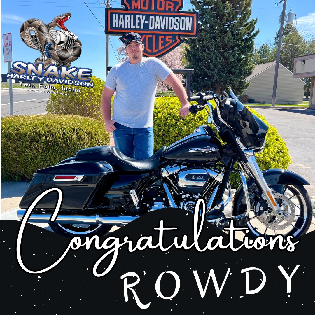 Congratulations Rowdy!  Happy to have you in the family!

#snakehd #snakeharley #snakeharleydavidson #newowner #twinfallsidaho #thankyou #congratulations #welcometothefamily