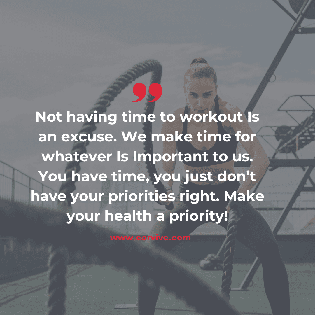 No more excuses! ⏰ You'll make time for what you feel is important, and your health should be at the top of that list. Prioritize your well-being—it's worth it! #NoExcuses #PrioritizeHealth #YouCanDoIt