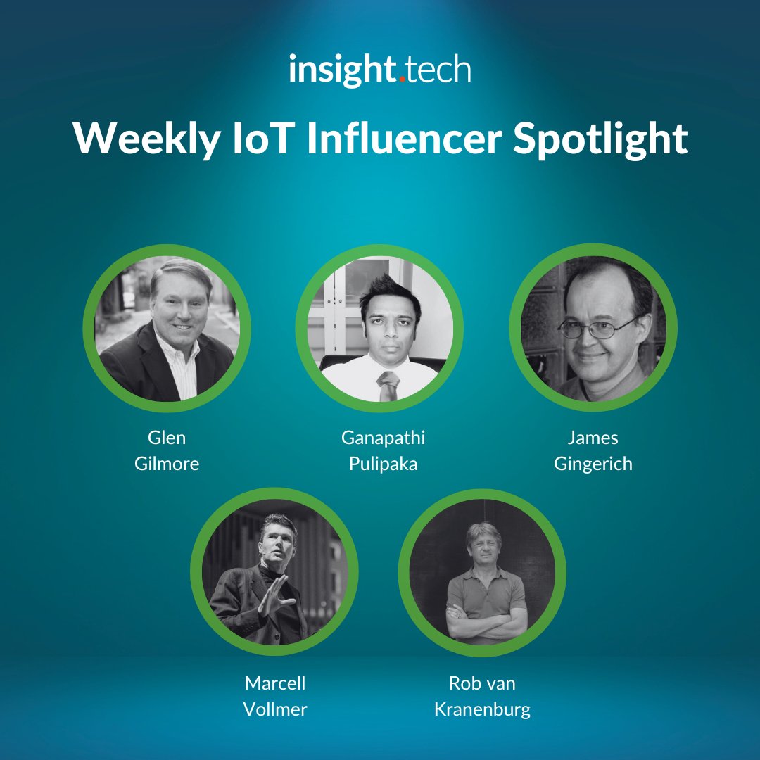 🔦 #IoT influencer spotlight ↓ 🤖 @GlenGilmore | #Robotics 📈 @gp_pulipaka | #BigData 💡 @jamesvgingerich | #AI 🔥 @mvollmer1 | #TrendingTech 📡 @robvank | #5G Thank you all for being a valued part of the #tech community!