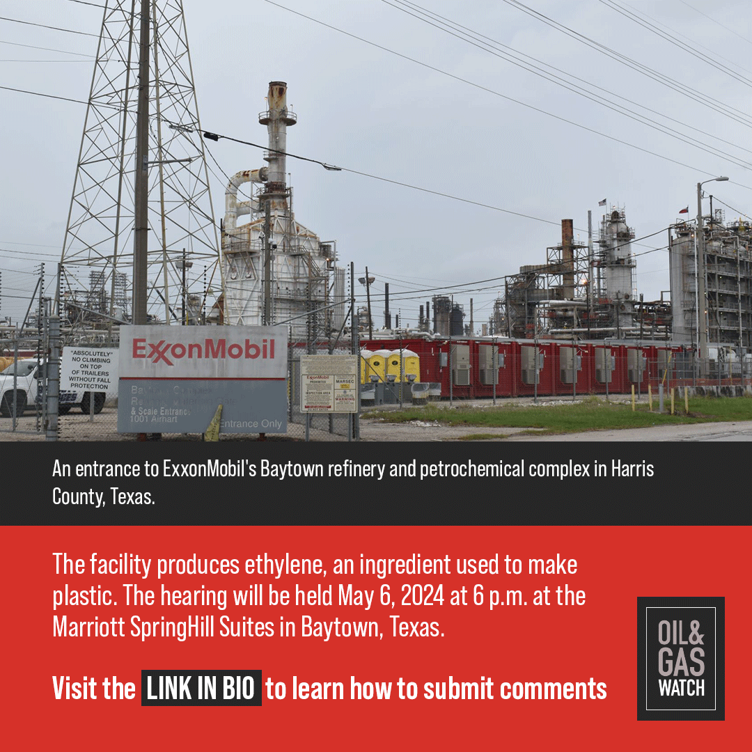 Texas Public Comment Opportunity 🚨: Public hearing on ExxonMobil Baytown Olefins Plant operating permit to be held May 6. To learn more about this opportunity, visit l8r.it/UVMk @txenvironment @airallianceHOU @EnvironmentTex @PublicCitizenTX @HealthyPortHTX