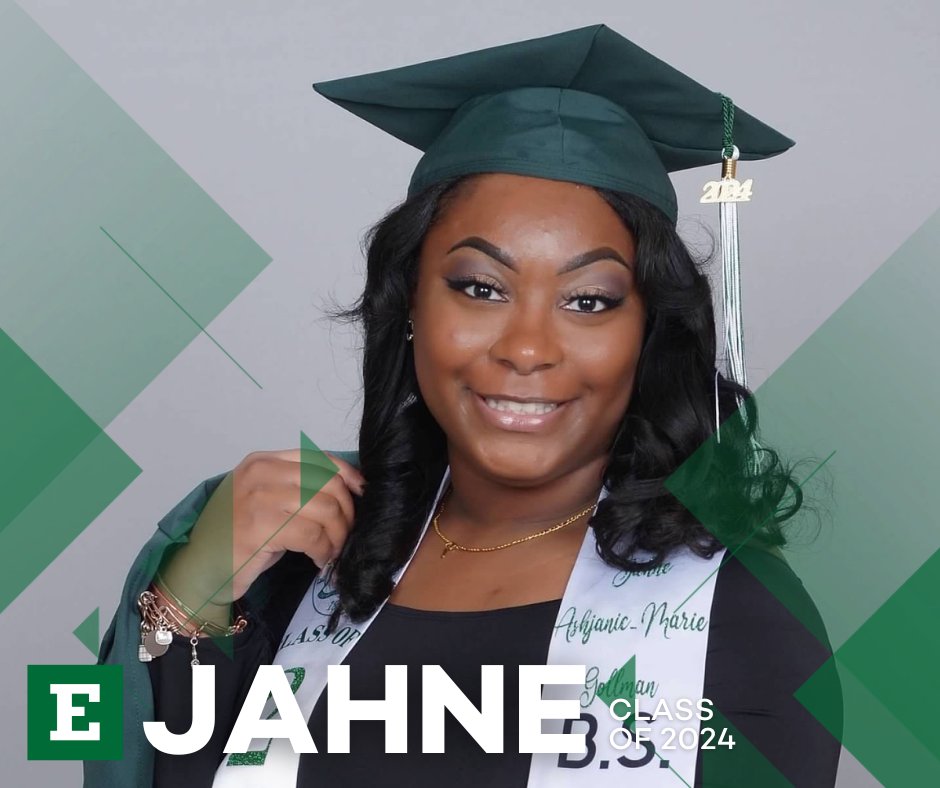 Jahne Gollman is an EMU 2024 graduate majoring in social work. After graduation, Jahne plans to pursue her master's in social work. To future Eagles, Jahne says: 'Remember to stop to take in the present moment.' Congratulations, Jahne! #TRUEMU