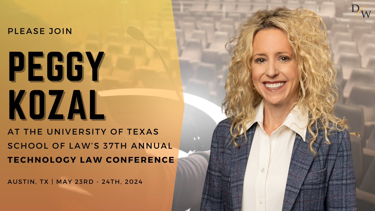 Peggy Kozal to present, “Navigating Tomorrow’s Health Tech Laws Today” at the @UTexasLaw’s Technology Law Conference in Austin, Texas. This conference was made possible by the planning committee, which featured Lance Anderson. Register here: bit.ly/48IAmX0 #dataprivacy