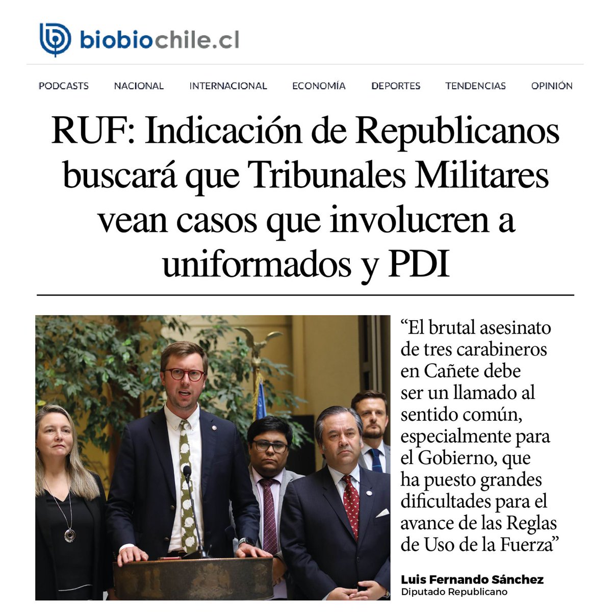 📌 @biobiochile destacó iniciativa liderada por @sanchezdiputado que busca cambiar Código de Justicia Militar. Se acotará a casos en Estados de Excepción, protección infraestructura crítica, resguardo de fronteras y actos electorales👌 Acá los detalles ➡️ acortar.link/nExWBT