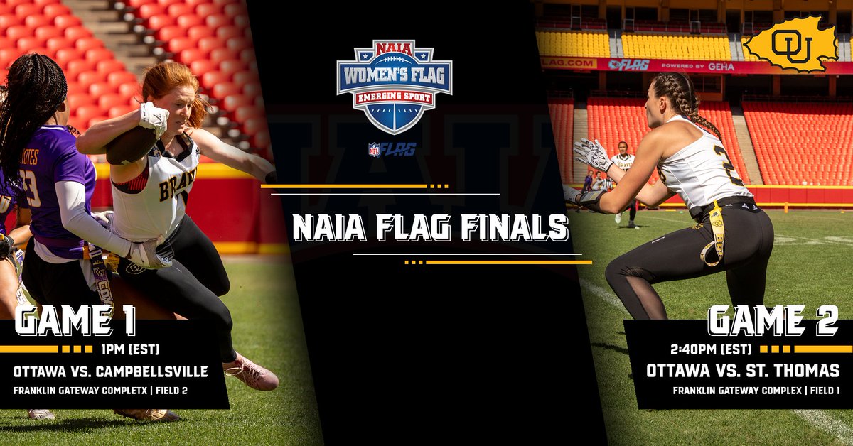 Braves Athletics (@bravesathletics) on Twitter photo .<a href="/wflagfootball/">ou_wflagfootball</a> The tournament is set for the NAIA Flag Football Finals. OU will play on May 8: Campbellsville @ 1pm (est) | St. Thomas 2:40pm (est) at the Franklin Gateway Sports Complex in Atlanta, Ga. #BraveNation .<a href="/wflagfootball/">ou_wflagfootball</a> The tournament is set for the NAIA Flag Football Finals. OU will play on May 8: Campbellsville @ 1pm (est) | St. Thomas 2:40pm (est) at the Franklin Gateway Sports Complex in Atlanta, Ga. #BraveNation