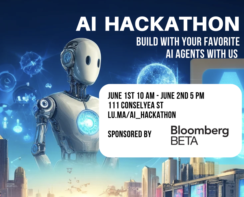 hosting another hackathon with @__drewface and @JakeZegil !! come build with your favorite ai agents and kick off techweek with us :)