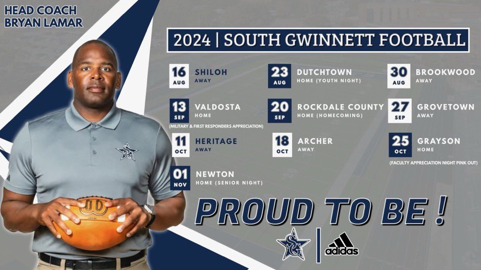 2024 South Gwinnett Football Schedule