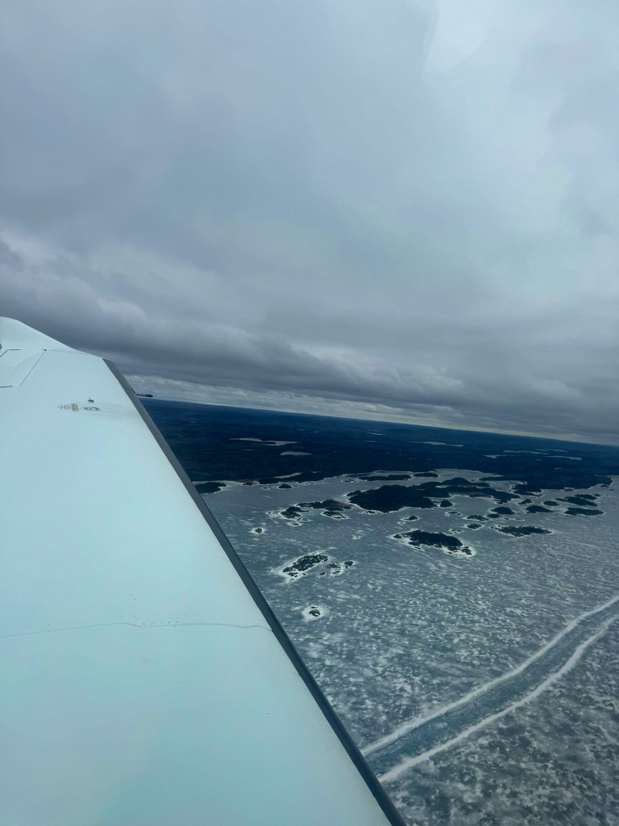 The (melting) ice road on Lake Athabasca.