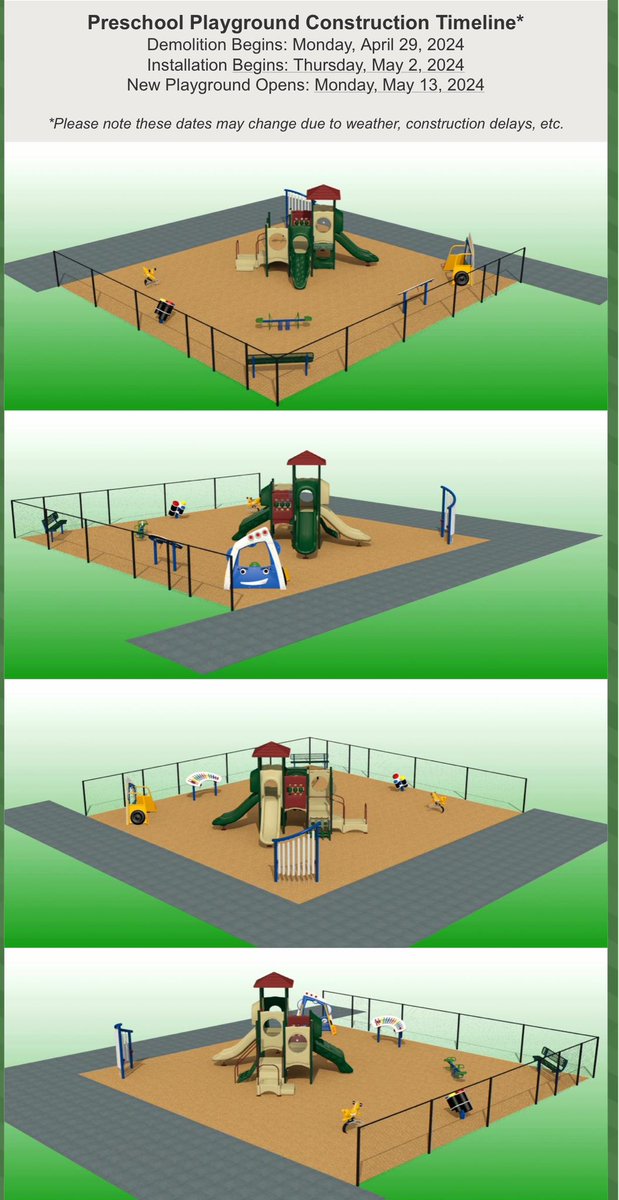 Let the construction begin! HPCA Preschool (main campus) is getting a new playground! #hpcacougars