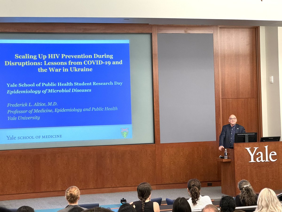 Prof. Rick Altice talks about the opportunities for rapid scale-up of infectious disease interventions during war and pandemic disruptions at EMD research day! #Yale #YaleEMDResearchDay #YSPH